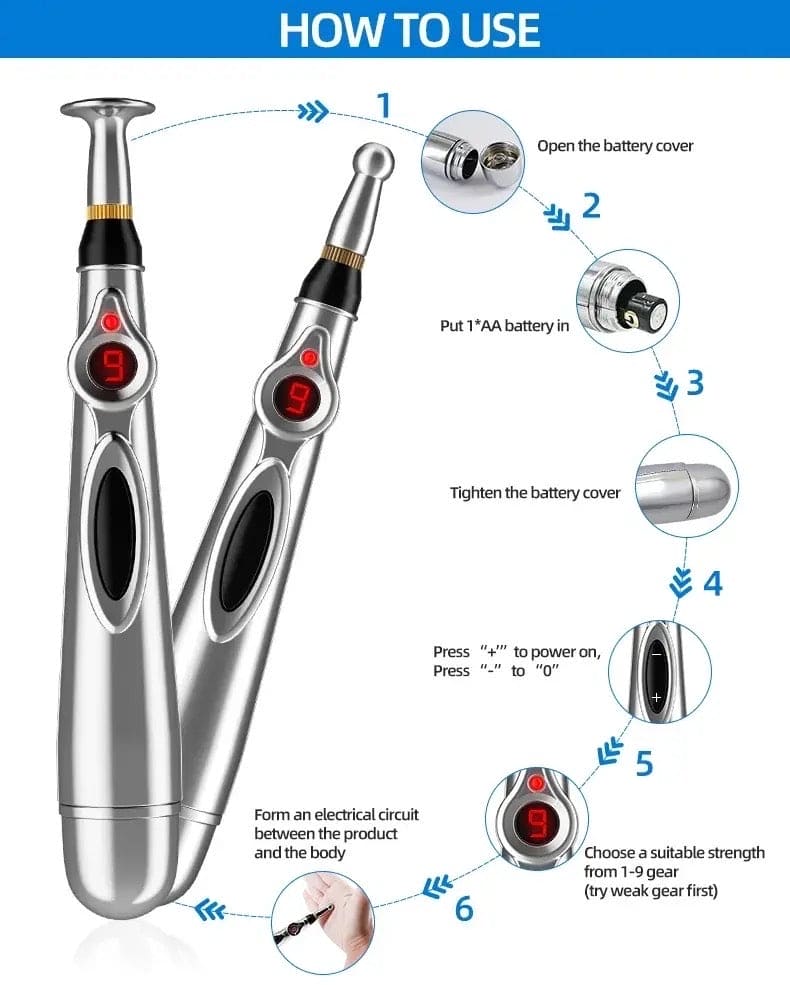 Smart Massager Pen, Acupuncture Pulse Meridian Massage Pen